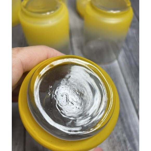 Vintage Libbey Ombre Yellow Glasses Set of 6 Gold Rim 3" Tumbler Retro Barware - Picture 3 of 8